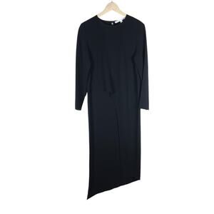 Veronica Beard Womens Cape Top 2 Black Long Sleeve Asymmetrical Hem Modern Glam